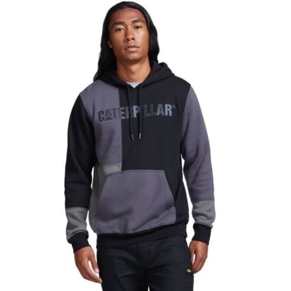 Caterpillar Foundation Swatch Color Block Embroidered Hoodie Black Street Medium